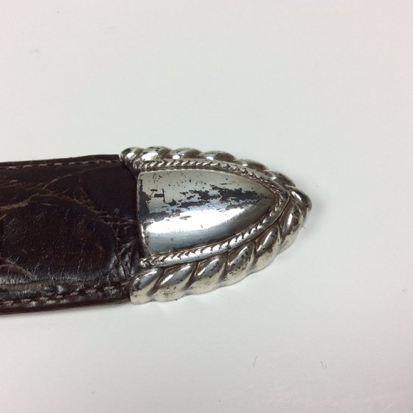 Brighton Belt Brown Leather Alligator Embossed 90s Y2K Western Festival Small main image 5